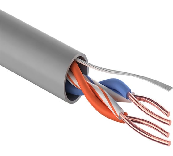 Изображение товара Кабель PROconnect витая пара UTP 2PR 24AWG, CCA, CAT5e, PVC, серый, бухта 305 м 01-0022-3