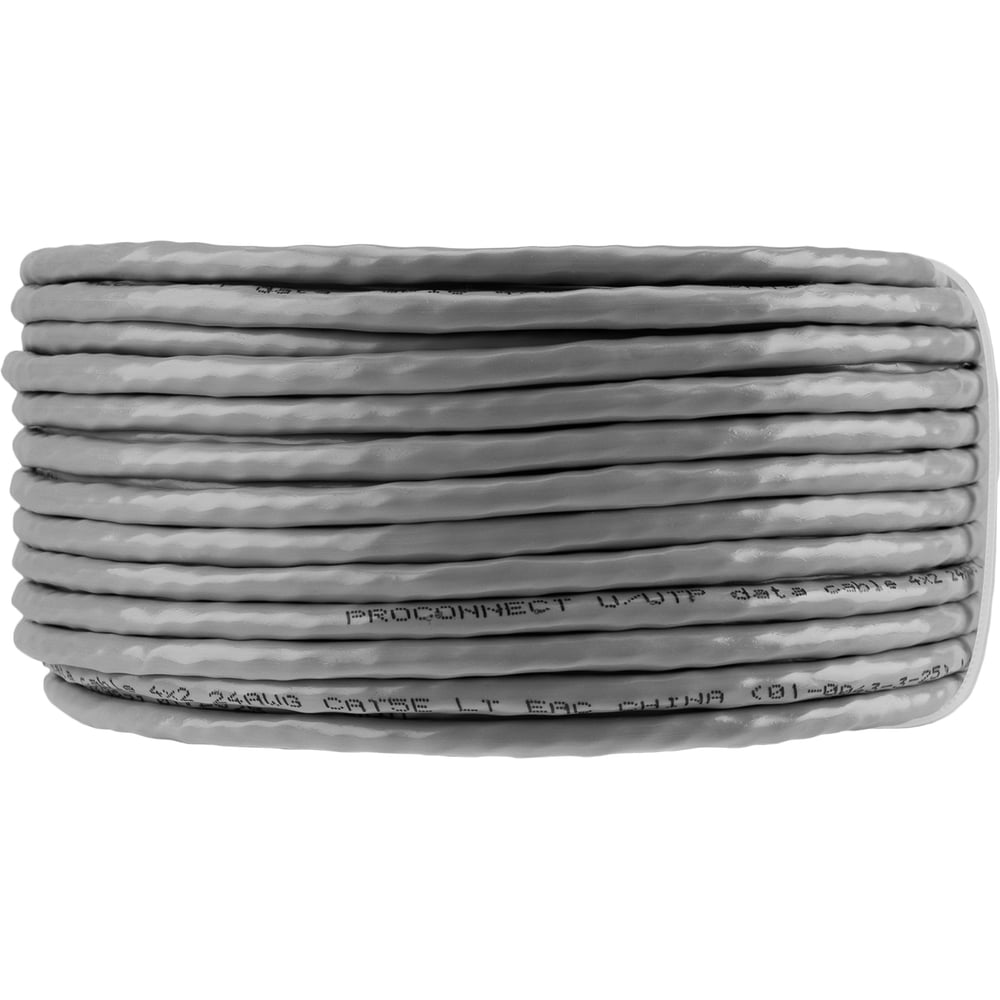 Изображение товара Кабель PROconnect UTP 4PR 24AWG CAT5e бухта 25 м серый