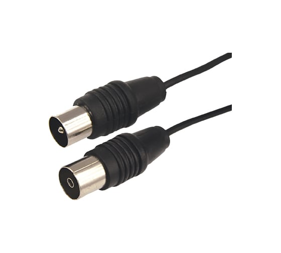 Изображение товара Кабель REXANT ВЧ ТВ гнездо - ТВ штекер, длина 3 метра, чeрный 17-5013