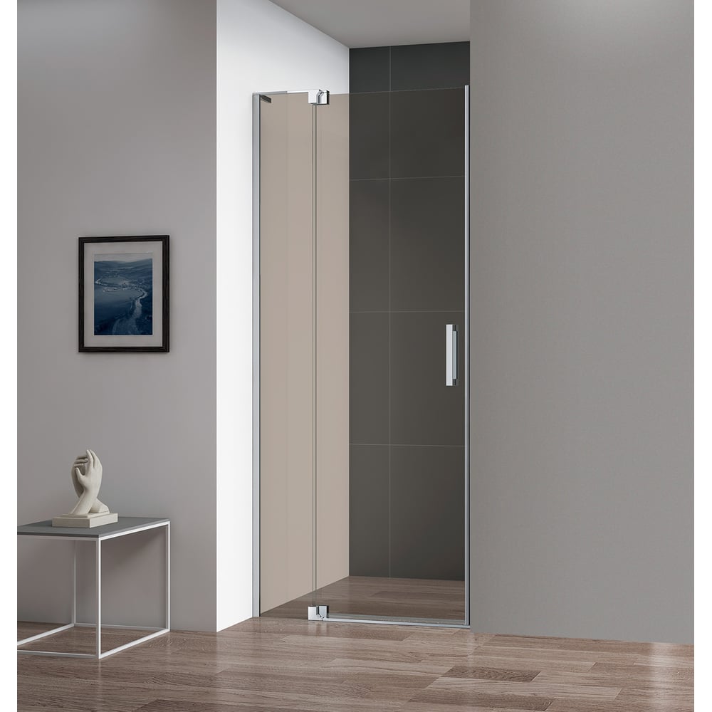 Изображение товара Душевая дверь в нишу Cezares SLIDER-B-1-80/90-BR-Cr антикапля 8 мм хром