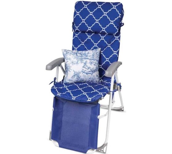 Изображение товара Кресло-шезлонг Nika Haushalt с матрасом и декоративной подушкой HHK7/BL синий