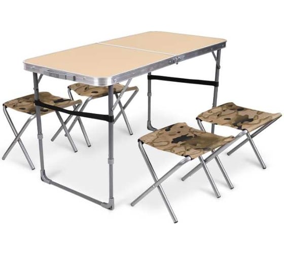 Изображение товара Набор стол+стулья Nika ССТ-К2/10 кофе с молоком/камуфляж коричневый