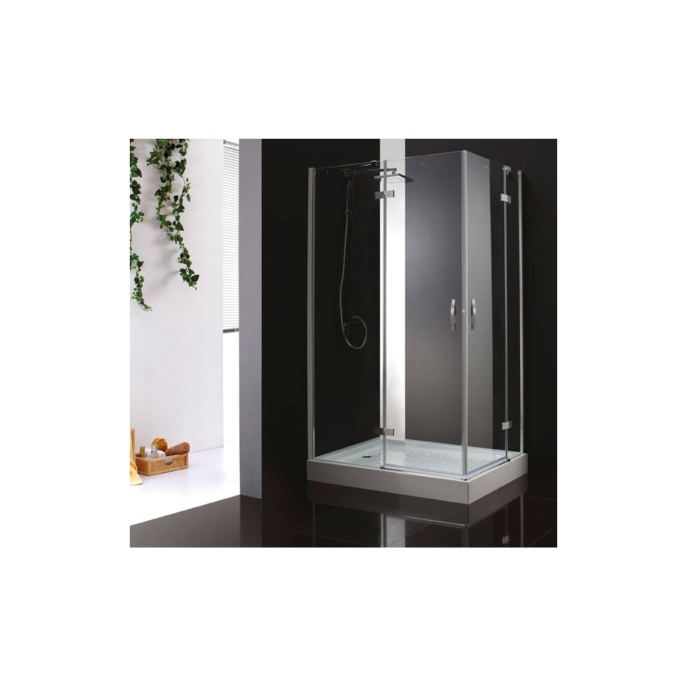 Изображение товара Душевой уголок Cezares BERGAMO-W-A-2 1000 мм квадрат стекло хром