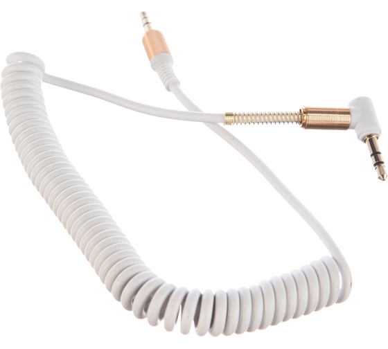 Изображение товара Кабель аудио Cablexpert спиральный Jack 3.5(M)/Jack 3.5(M), угловой, 1.8м, белый, коробка CCAB-02-35MMLC-1.8MW