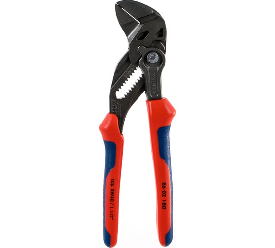 Изображение товара Переставные клещи - гаечный ключ KNIPEX 40 мм, 1 1/2, L-180 мм, серые, 2-к ручки KN-8602180