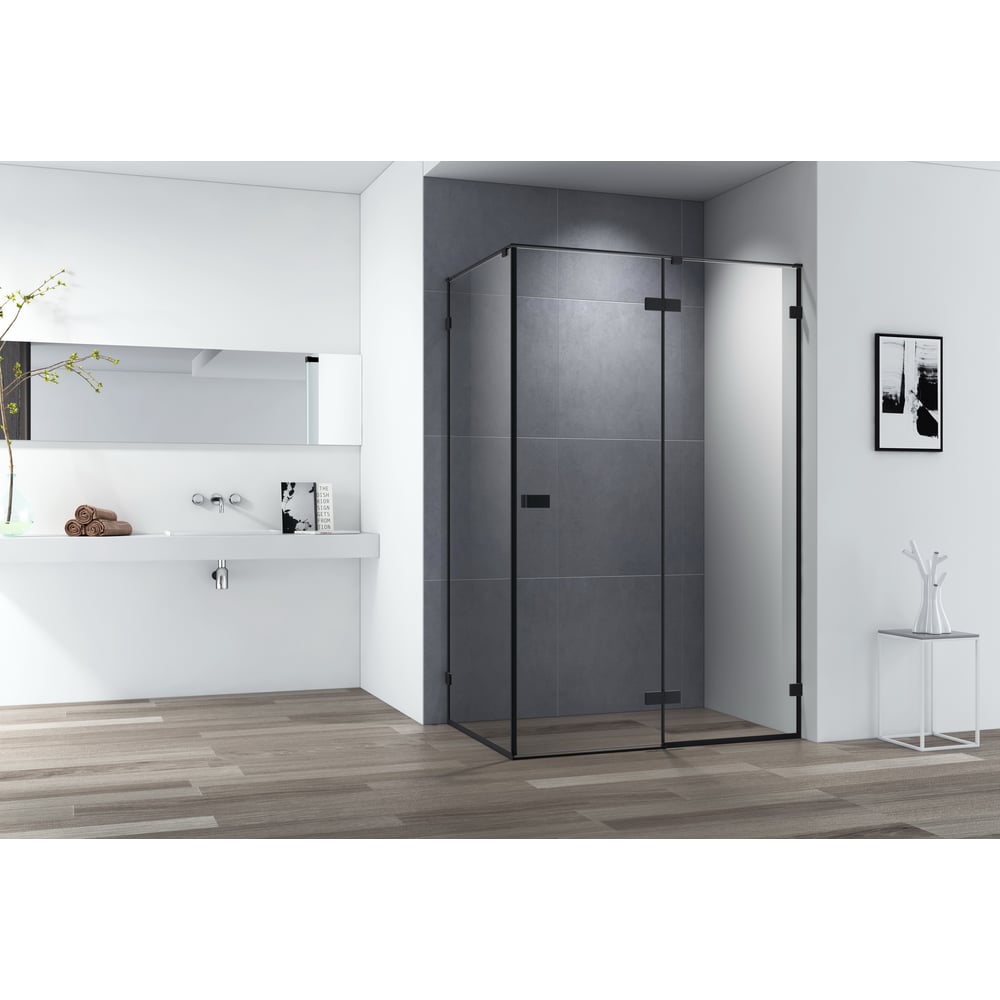 Изображение товара Душевой уголок Cezares BELLAGIO-AH-1-140/80-C-NERO стеклянный регулируемый