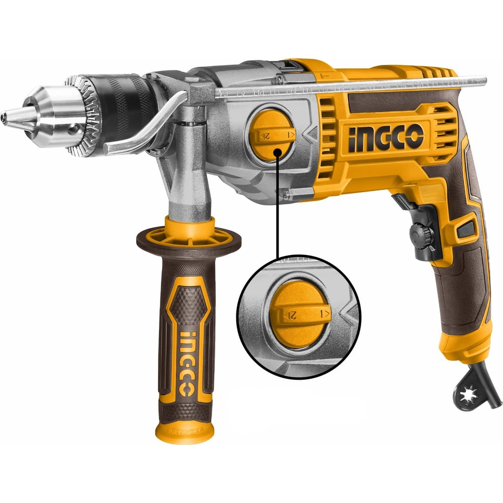 Изображение товара Дрель INGCO ID211008 1100 Вт ударная 2 скорости, патрон 16 мм