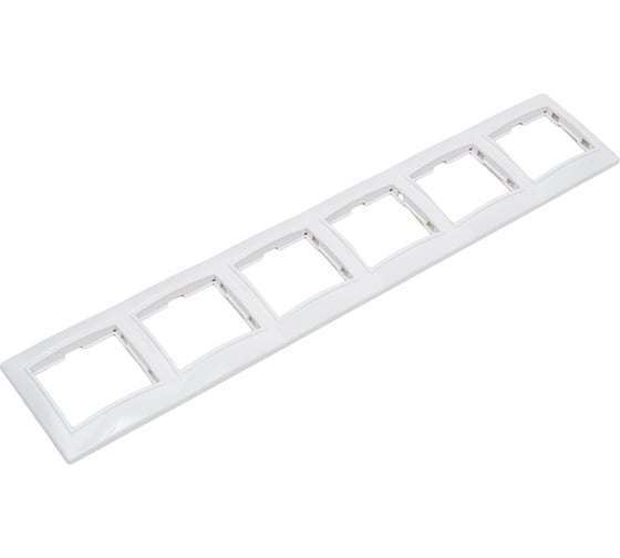 Изображение товара Рамка UNIVersal Севиль 6-ти местная, горизонтальная, белая 1043