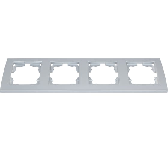 Изображение товара Рамка UNIVersal Бриллиант 4-х местная, горизонтальная, серебро 7949759