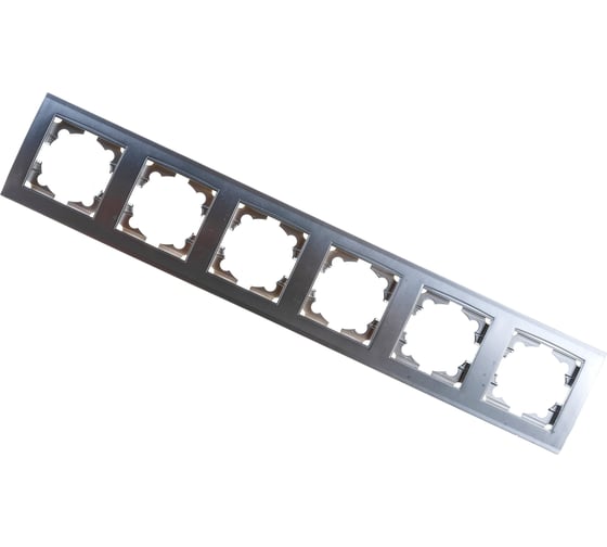 Изображение товара Рамка UNIVersal Бриллиант 6-ти местная, горизонтальная, серебро 1035