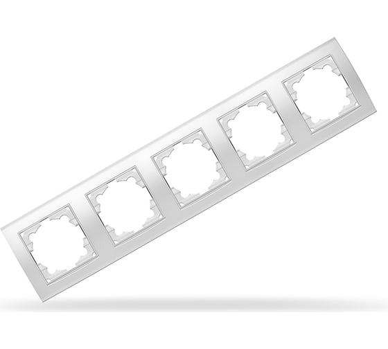 Изображение товара Рамка UNIVersal Бриллиант 5-ти местная, горизонтальная, белый 1028