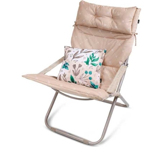 Изображение товара Кресло-шезлонг Nika Haushalt с матрасом и декоративной подушкой HHK6/SN песочный