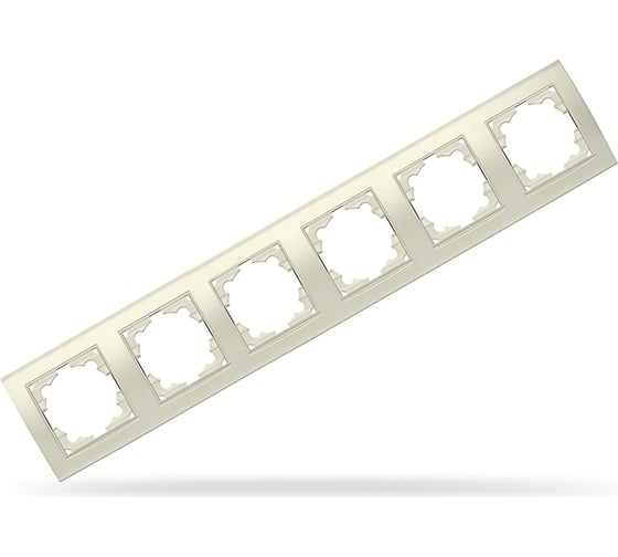 Изображение товара Рамка UNIVersal Бриллиант 6-ти местная, горизонтальная, слоновая кость ivory 1034
