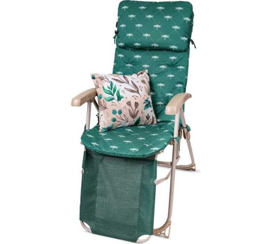 Изображение товара Кресло-шезлонг Nika Haushalt с матрасом и декоративной подушкой HHK7 HHK7/G темно-зеленый