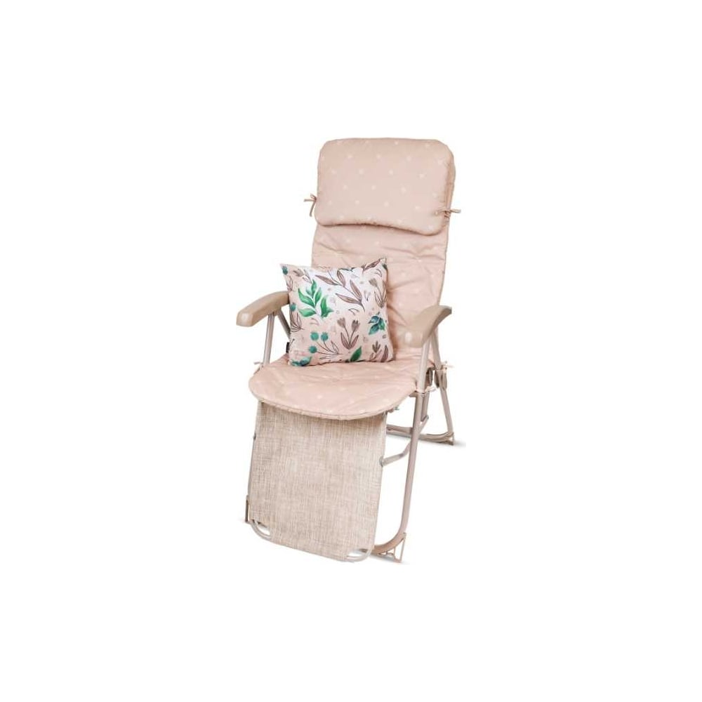 Изображение товара Кресло-шезлонг Nika Haushalt с матрасом и подушкой песочный