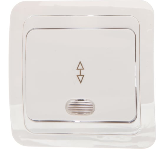 Изображение товара Выключатель UNIVersal Валери 1 клавиша, проходной с подсветкой белый В0125