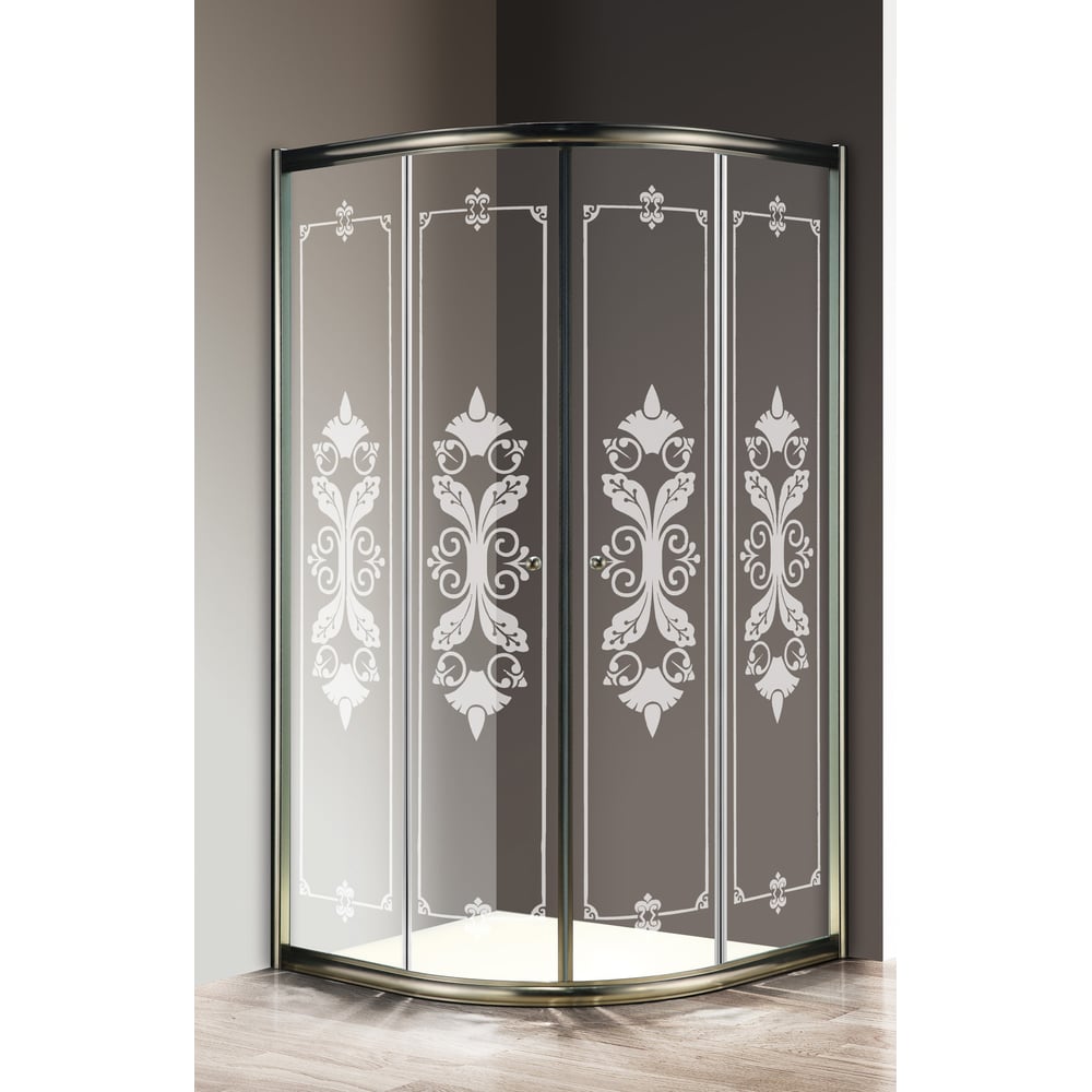 Изображение товара Душевой уголок Cezares GIUBILEO-R-2-90-SCORREVOLE-CP-Br полукруглый раздвижной анодированный алюмин