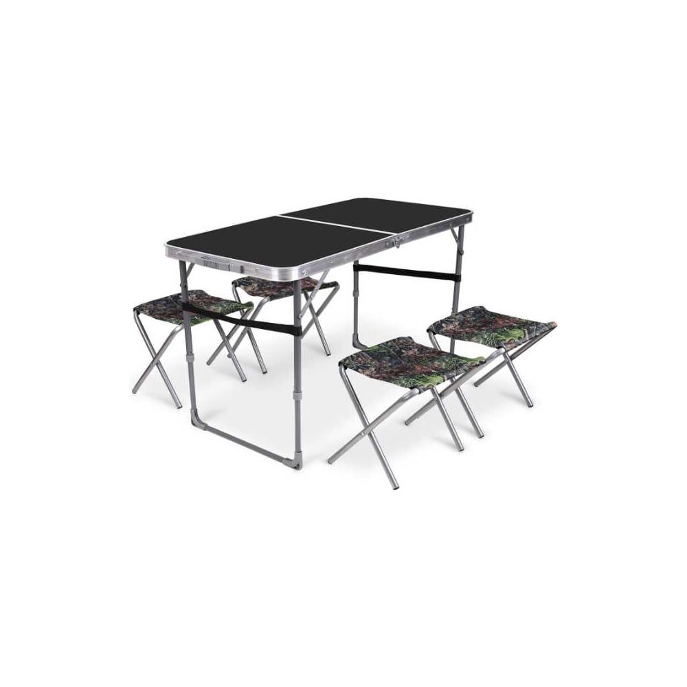 Изображение товара Набор стол+стулья Nika ССТ-К2/Ч черный/с дубовыми листьями