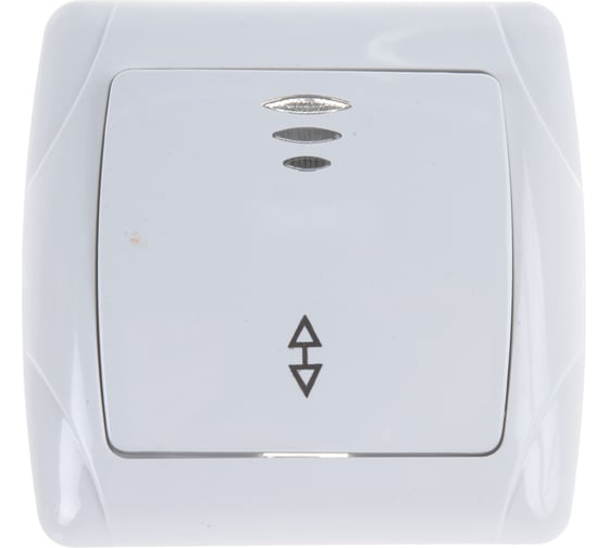 Изображение товара Выключатель UNIVersal Маргарита 1 клавиша, проходной с подсветкой, белый М0125