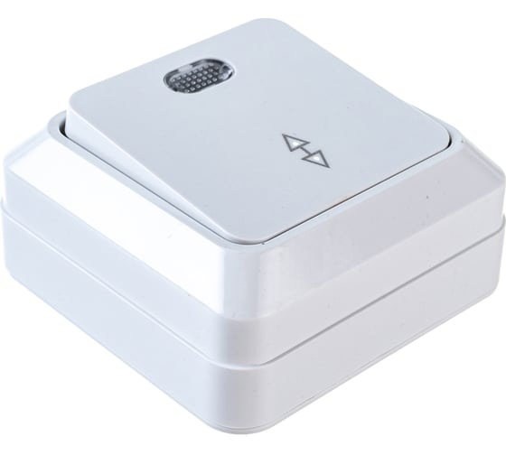 Изображение товара Выключатель UNIVersal Олимп 1 клавиша, проходной с подсветкой, белый О0125