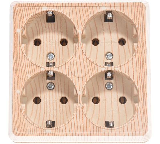 Изображение товара Розетка UNIVersal Олимп 4-ая с/з сосна квадрат 1177