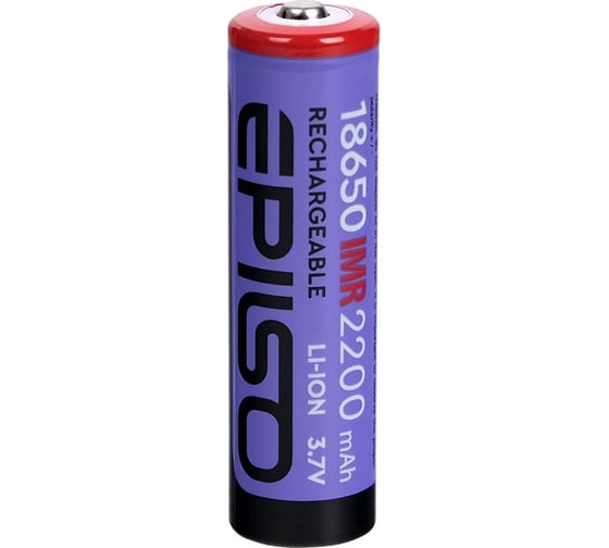 Изображение товара Аккумулятор Epilso 18650 2200mAh 3.7V без защиты (IMR,20A) высокотоковый EPB-18650-2.2-NP(IMR)