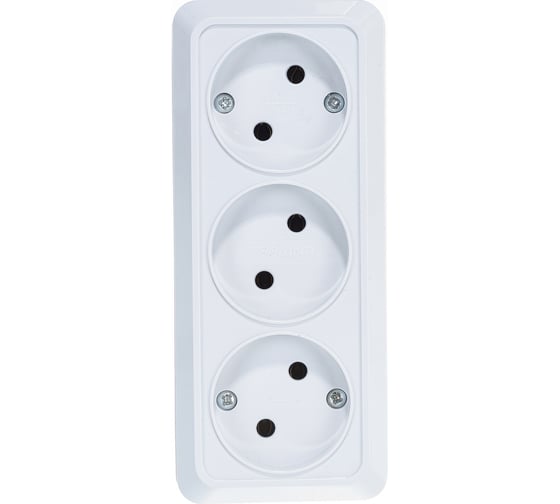 Изображение товара Розетка UNIVersal Олимп 3-ая б/з белая 1160