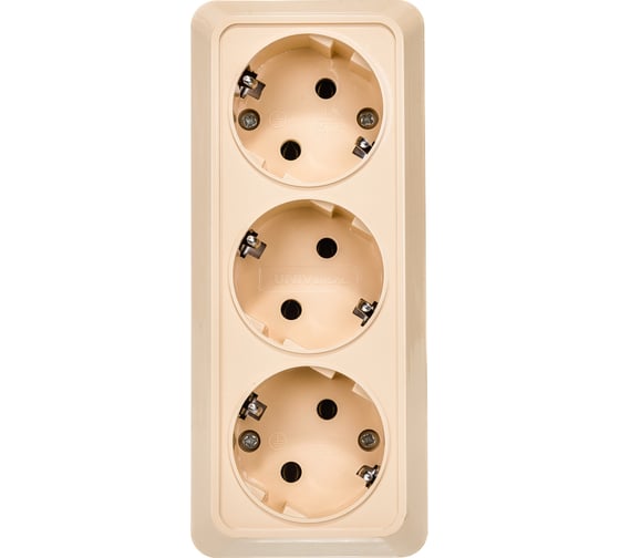 Изображение товара Розетка UNIVersal Олимп 3-ая с/з слоновая кость ivory 1167