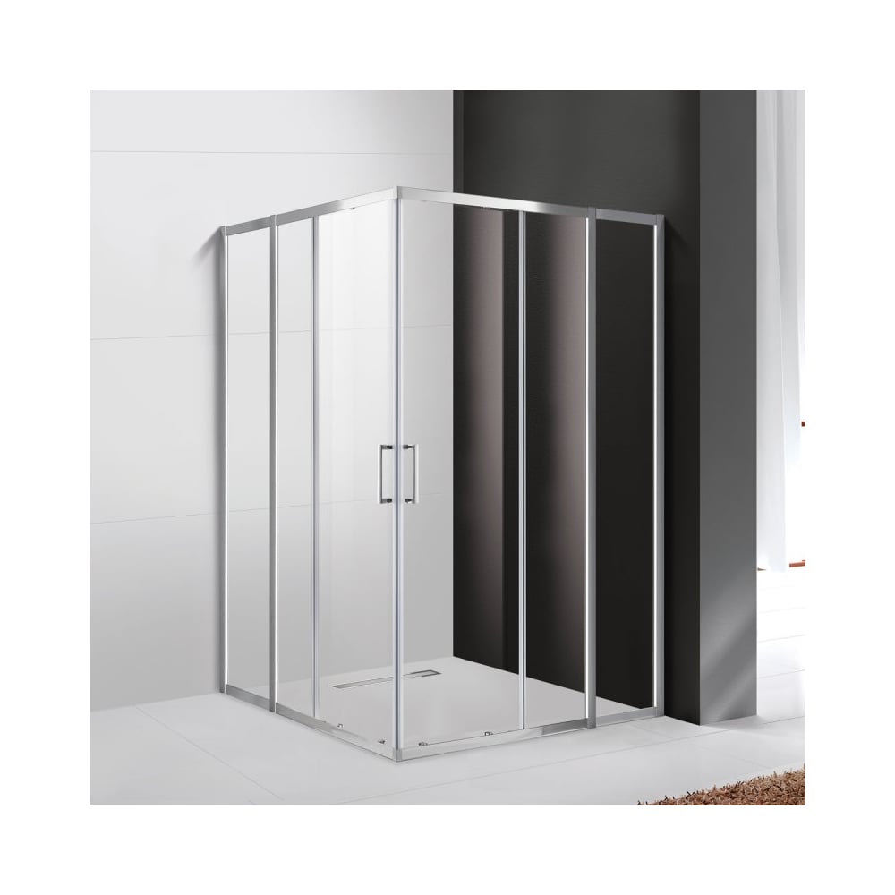 Изображение товара Душевой уголок Cezares MOLVENO-A-22-90+30-C-Cr-IV анодированный алюминий стекло хром