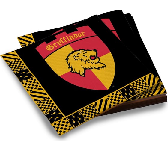 Изображение товара Harry Potter Салфетки бумажные трехслойные 33x33см 20шт гербы Хогвартса ND Play 311680