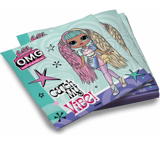 Изображение товара LOL Салфетки бумажные трехслойные OMG 33x33см 20шт ND Play 292203