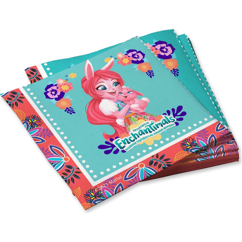 Изображение товара Бумажные салфетки Enchantimals 33x33 см 3 слоя 20 шт ND Play