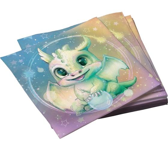 Изображение товара Салфетки бумажные трехслойные Дракоша 33x33см 20шт ND Play 309392