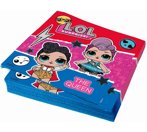 Изображение товара LOL Салфетки бумажные трехслойные трехцветные 33x33см 20шт ND Play 294678