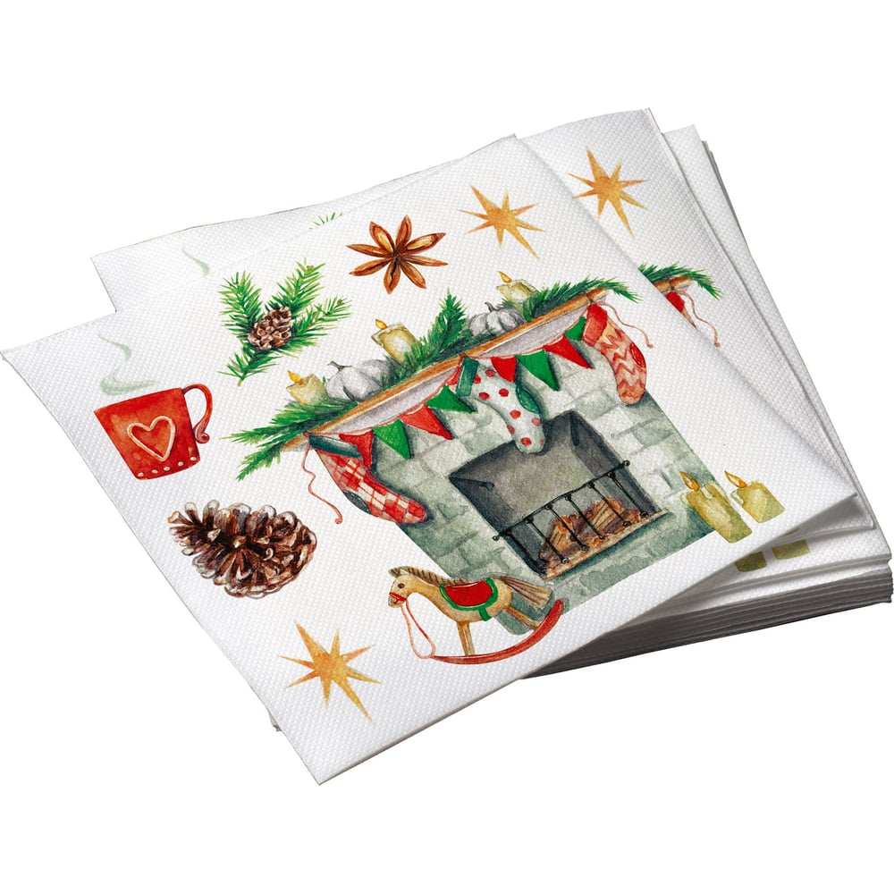 Изображение товара Салфетки бумажные трехслойные Новогоднее настроение 33x33см 20шт ND Play 309420