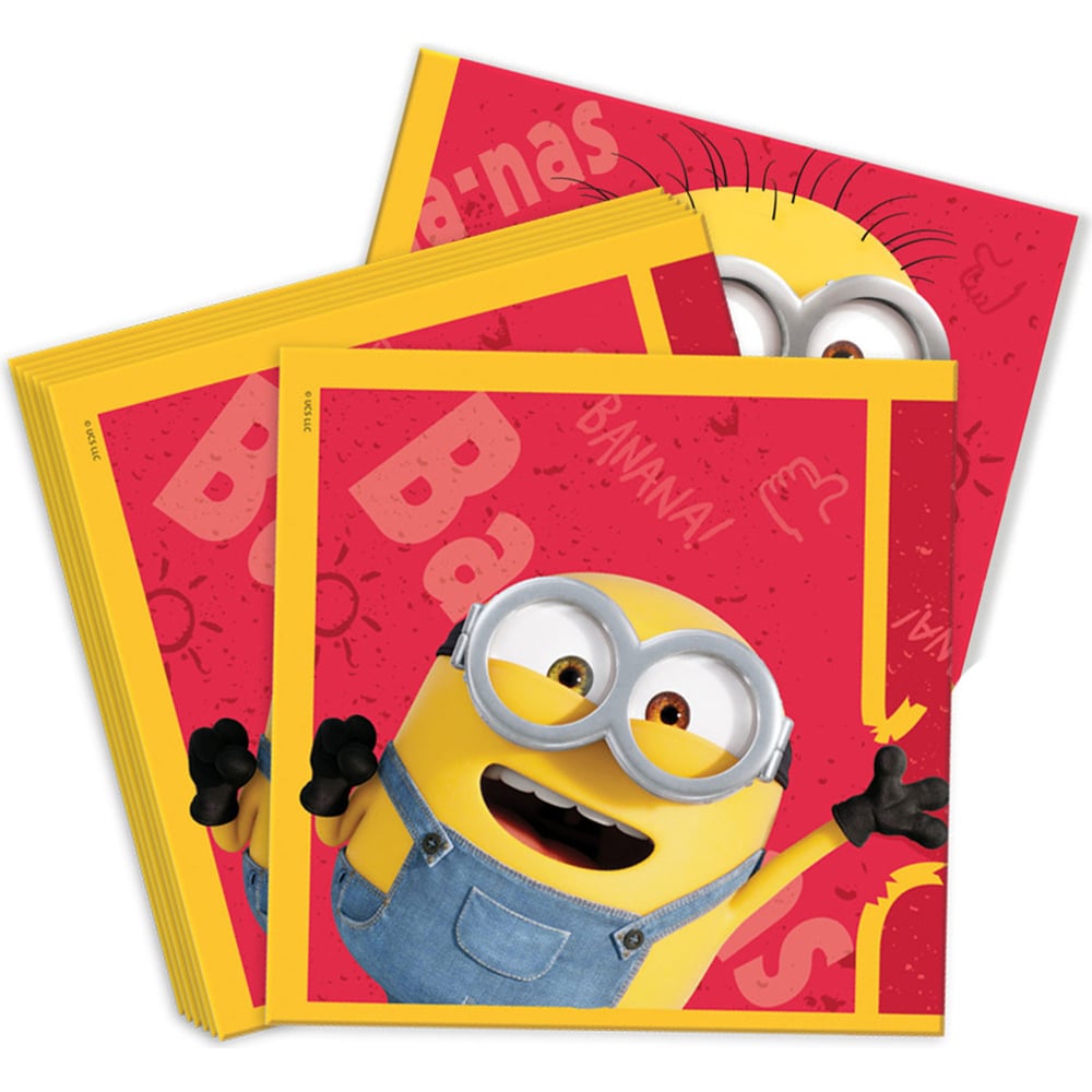 Изображение товара Бумажные салфетки Minions 2 трехслойные 33x33 см 20 шт