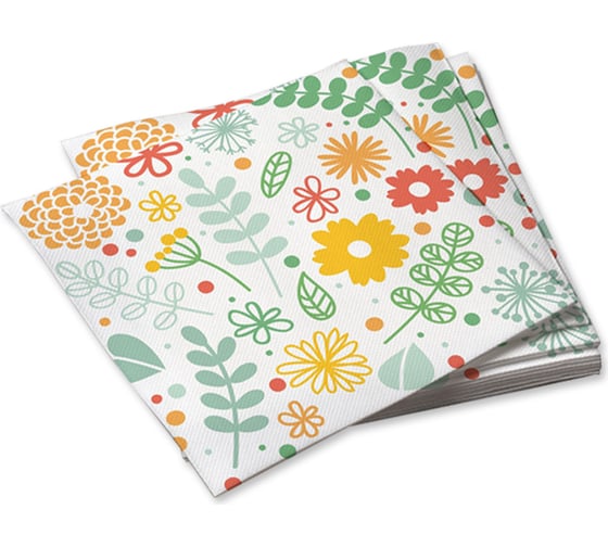 Изображение товара Салфетки бумажные трехслойные Желтые цветы 33x33см 20шт ND Play 303019