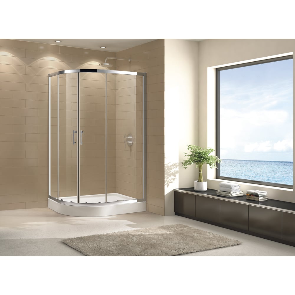 Изображение товара Душевой уголок Cezares ECO-O-RH-2 120/90-C-Cr с раздвижными шторками