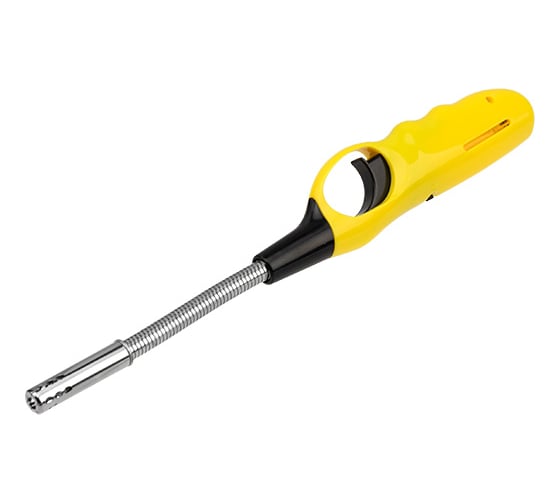 Изображение товара Бытовая газовая пьезозажигалка СОКОЛ СК-302W желтая, с гибким стержнем 61-0964