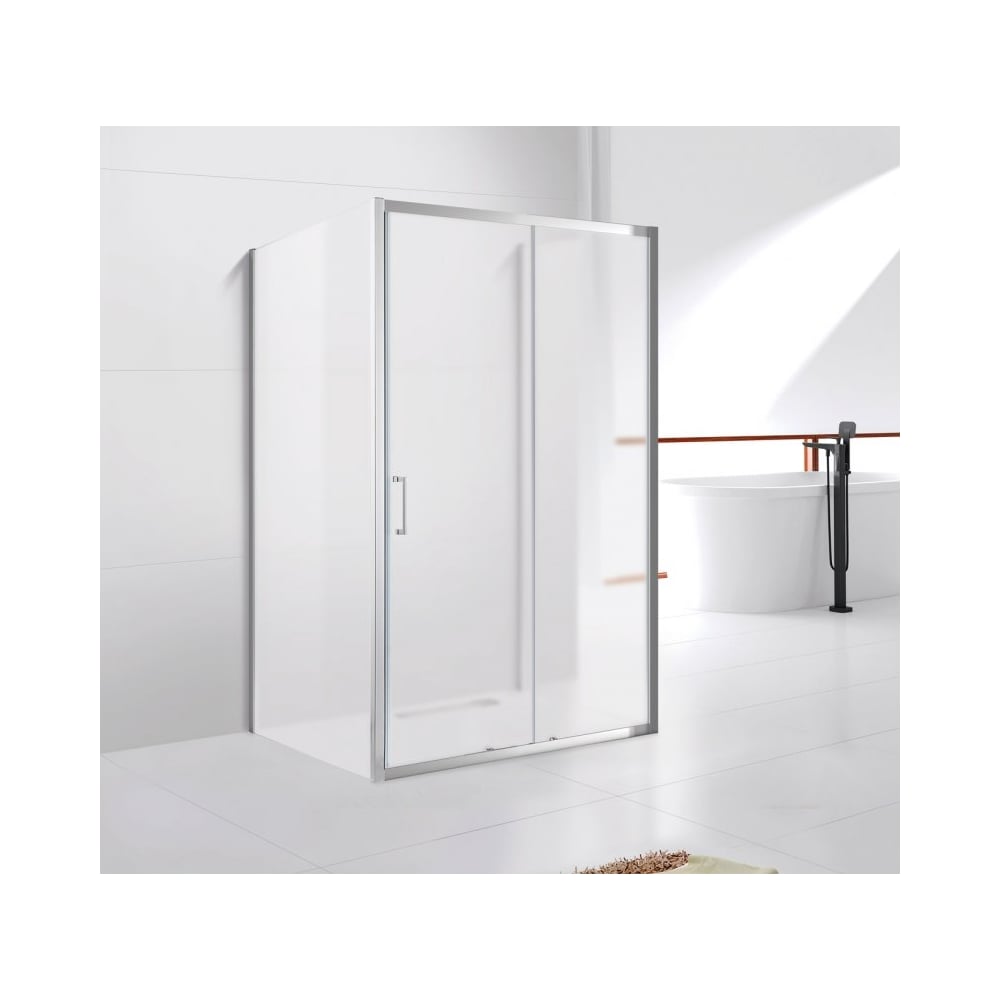 Изображение товара Душевой уголок Cezares MOLVENO-AH-12-150/90-P-Cr прямоугольный с раздвижными шторками