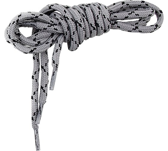 Изображение товара Шнурки для обуви Сибирский Следопыт круглые, цв. черно-серый, диам. 4 мм., дл. 130 см/100/ PF-SL-06