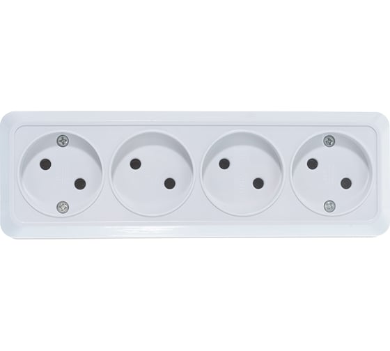 Изображение товара Розетка UNIVersal Олимп 4-ая б/з белая 1162
