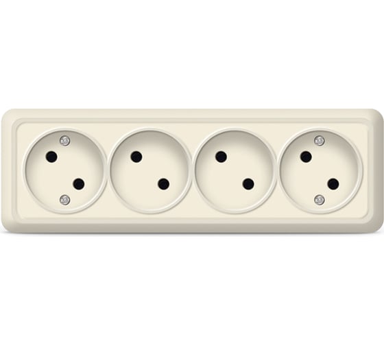 Изображение товара Розетка UNIVersal Олимп 4-ая б/з слоновая кость ivory 1168