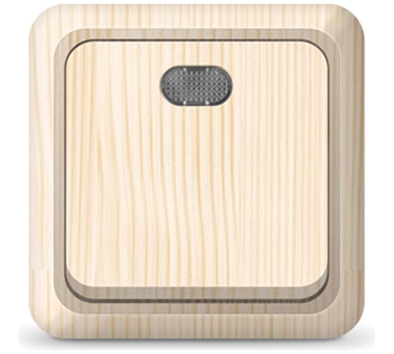 Изображение товара Выключатель UNIVersal Олимп 1 клавиша, с подсветкой, сосна 5560827