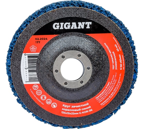 Изображение товара Диск абразивный коралловый синий 125х22 мм Gigant G-KOR-06