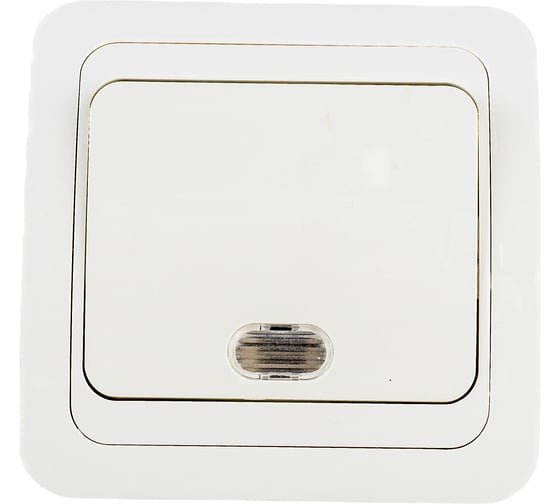 Изображение товара Выключатель UNIVersal Валери 1 клавиша, с подсветкой слоновая кость ivory Б-В0121