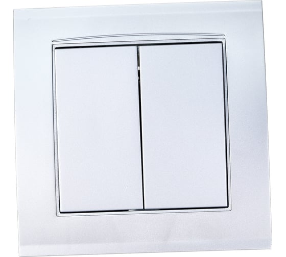 Изображение товара Выключатель UNIVersal Бриллиант 2 клавиши, серебро 7949650