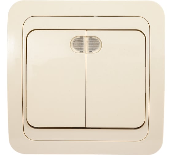 Изображение товара Выключатель UNIVersal Валери 2 клавиши, с подсветкой, слоновая кость ivory Б-В0123