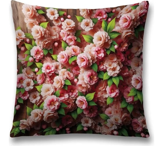 Изображение товара Наволочка декоративная на молнии, чехол на подушку JoyArty "Розы на дереве" 45x45 см sl_sd1146
