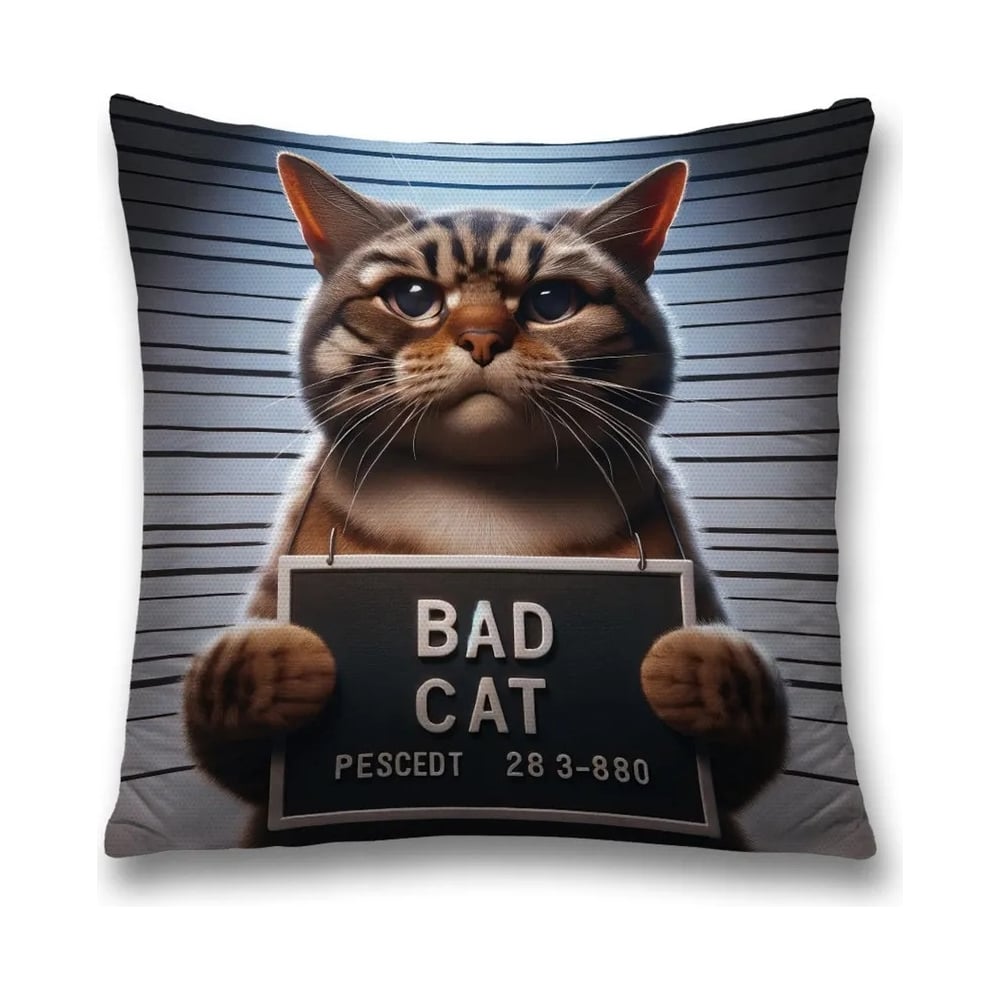 Изображение товара Наволочка декоративная JoyArty Плохой кот 45x45 см на молнии
